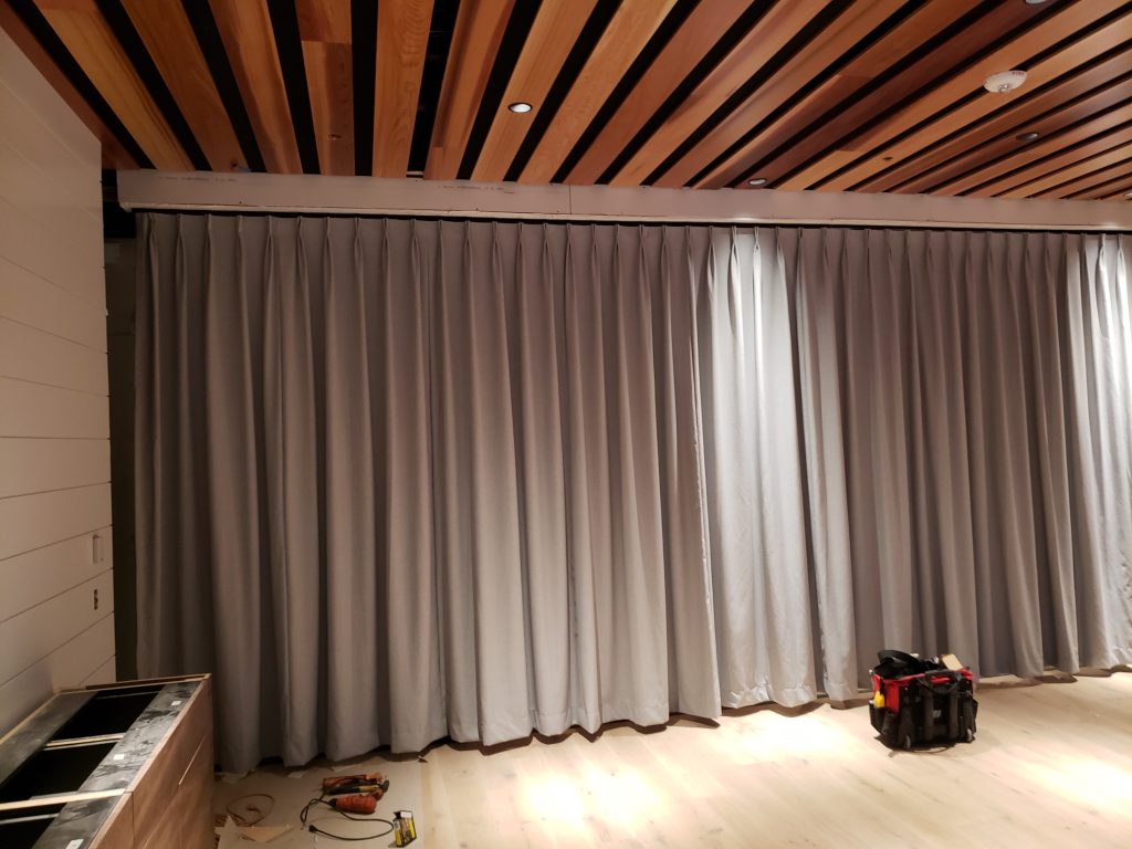 Commercial Project | Restauraunt | Pinch Pleat Curtains | Brown Design Inc.